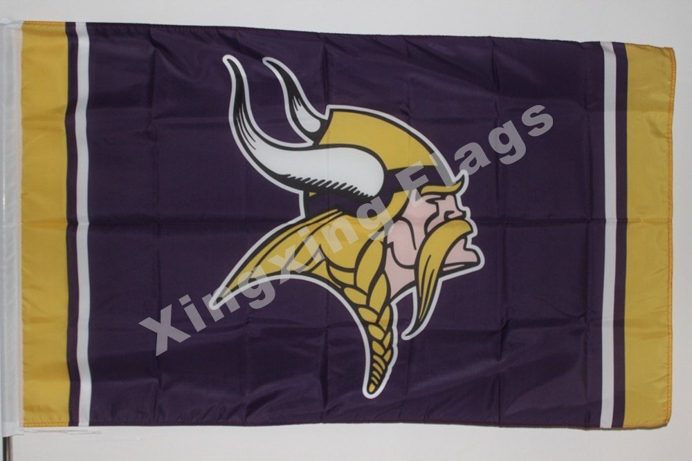 Minnesota Vikings Column Flag 3ft X 5ft Polyester NFL Minnesota Vikings ...