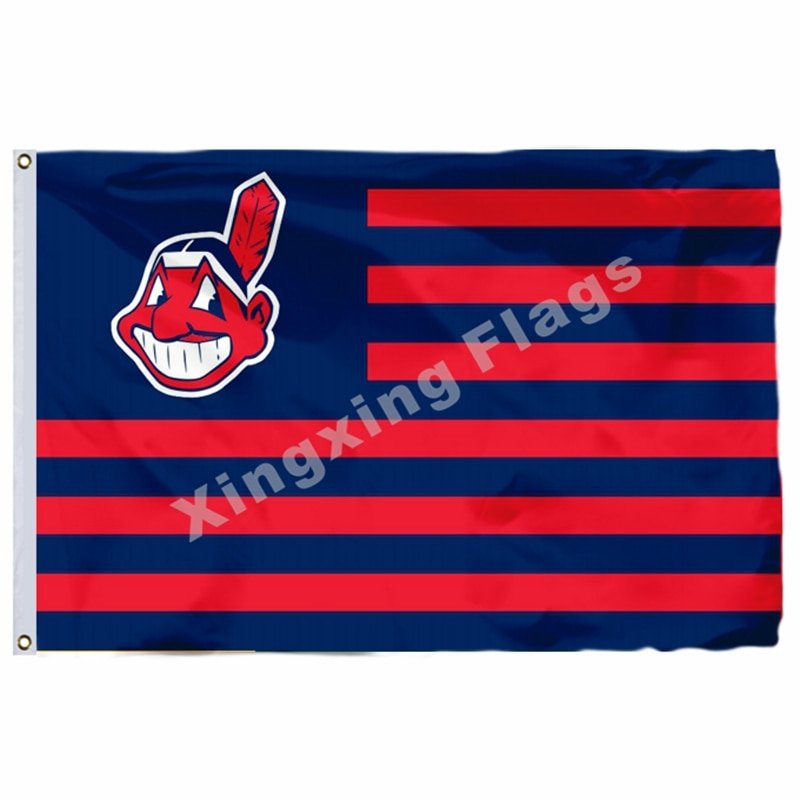 Cleveland Indians Nation Flag Stripe 3ft X 5ft Polyester MLB Cleveland Indians B