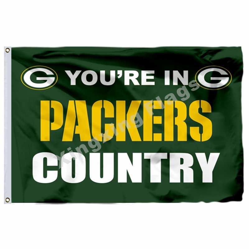 You""re In Packers Country Flag 3ft X 5ft Polyester NFL1 Green Bay Packers Banner