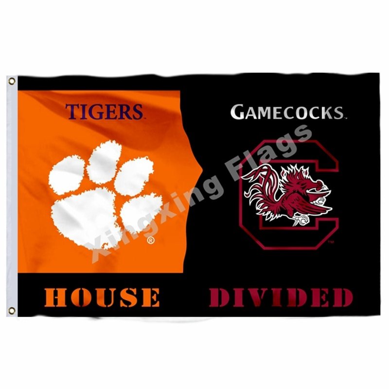 Clemson Tigers South Carolina Gamecocks House Divided Flag 3ft x 5ft ...