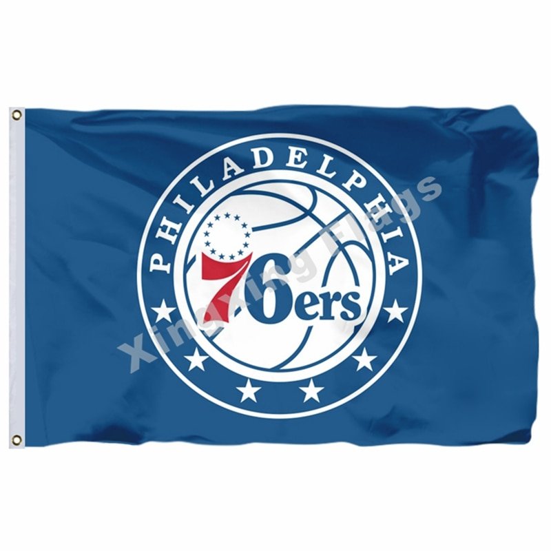 Philadelphia 76ers LOGO Flag 3ft X 5ft Polyester NBA1 Philadelphia 76ers Banner