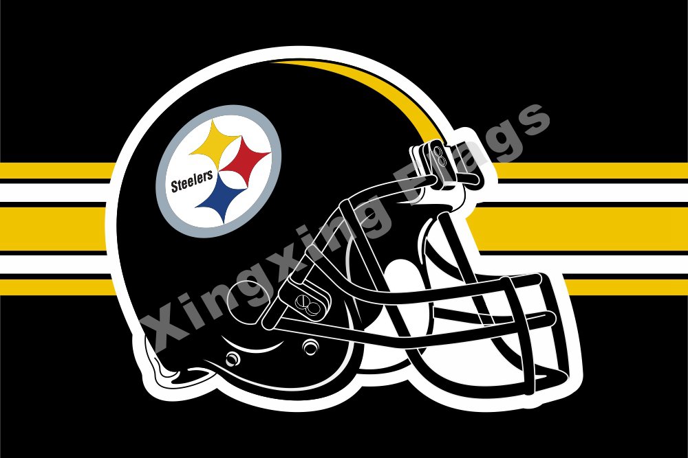 Pittsburgh Steelers Helmet Horizontal Strip Flag 3ft X 5ft Polyester ...