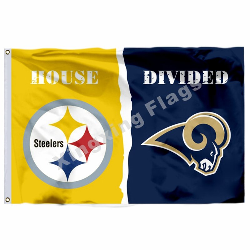 Pittsburgh Steelers St. Louis Rams House Divided Flag 3ft x 5ft Polyester NCAA B