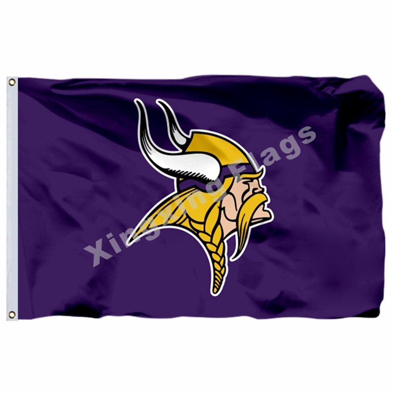 Minnesota Vikings Logo Flag 3ft X 5ft Polyester NFL Minnesota Vikings ...