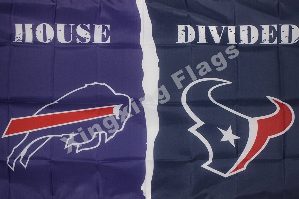 Buffalo Bills Houston Texans House Divided Flag 3ft X 5ft Polyester NFL