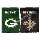 Green Bay Packers New Orleans Saints House Divided Flag 3ft X 5ft Polyester NFL1