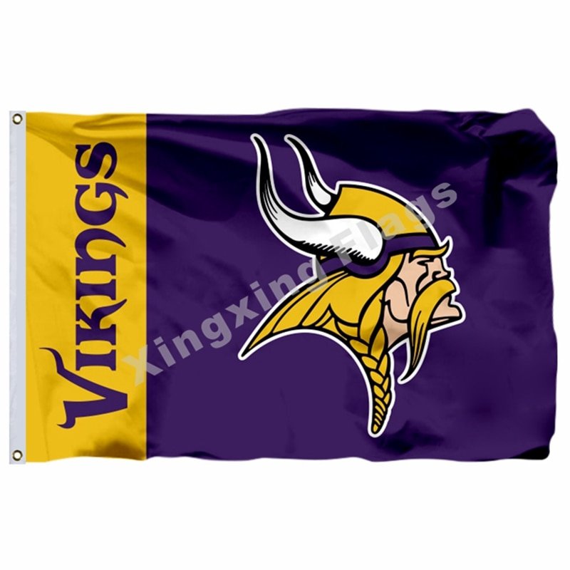 Minnesota Vikings Wordmark Flag 3ft X 5ft Polyester NFL1 Minnesota Vikings Banne