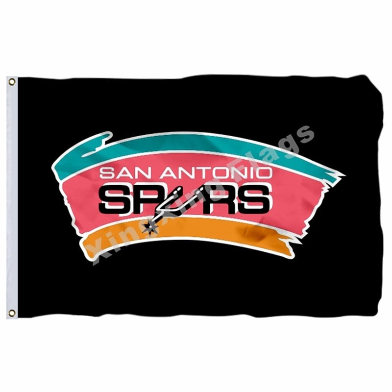 San Antonio Spurs Old Flag 3ft X 5ft Polyester NBA1 Team Banner Flying Size No.4