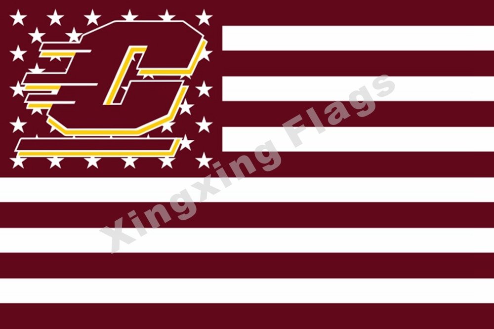 Central Michigan Chippewas Nation Flag 3ft X 5ft Polyester NCAA Banner Flying Si