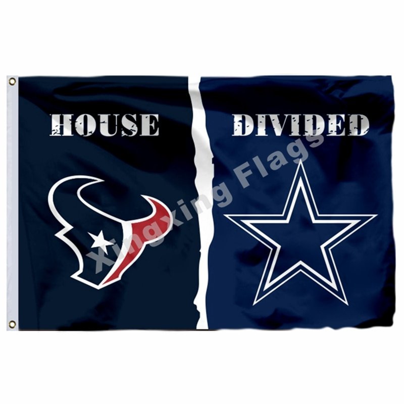 Houston Texans Dallas Cowboys House Divided Flag 3ft X 5ft Polyester ...