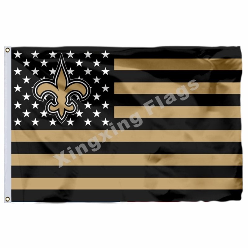 New Orleans Saints With Modified US Flag 3ft X 5ft Polyester NFL Banner Flying S