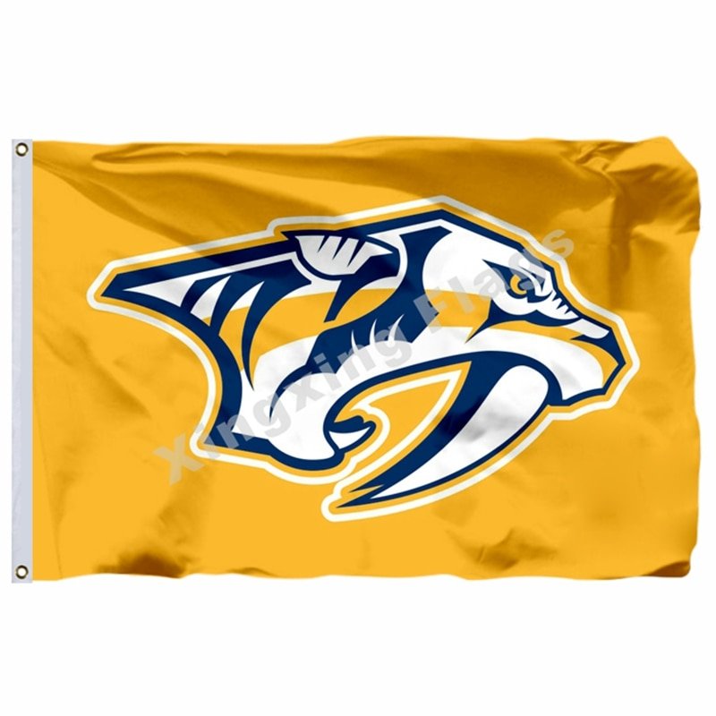 Nashville Predators Large Logo Flag 3ft x 5ft Polyester NHL Banner Nashville Pre
