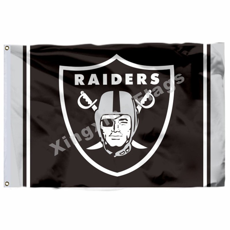 Oakland Raiders Column Flag 3ft X 5ft Polyester NFL Oakland Raiders Banner Flyin