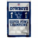 Dallas Cowboys Super Bowl Champions Flag 3ft X 5ft Polyester NFL1 Banner Flying