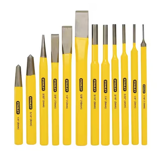 STANLEY 16-299 - Stanley 16-299 12 Piece Punch & Chisel Set