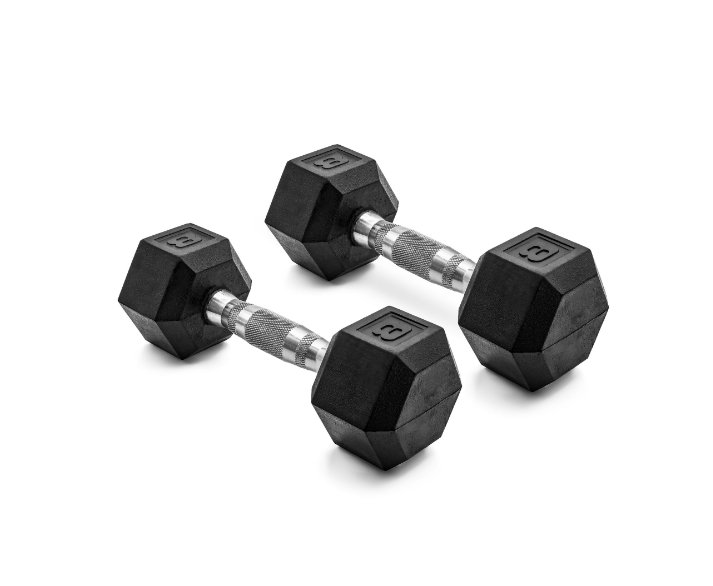 CAP Barbell, 8lb Coated Rubber Hex Dumbbell, Pair
