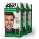 Just For Men Shampoo-in Hair Dye for Men, H-45 Dark Brown, 3 Pack