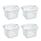 Sterilite 1.5 Bushel Ultra™ Square Laundry Basket Plastic Adult, White, Set of 4