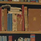 Vintage Faux Library Bookshelf Wallpaper
