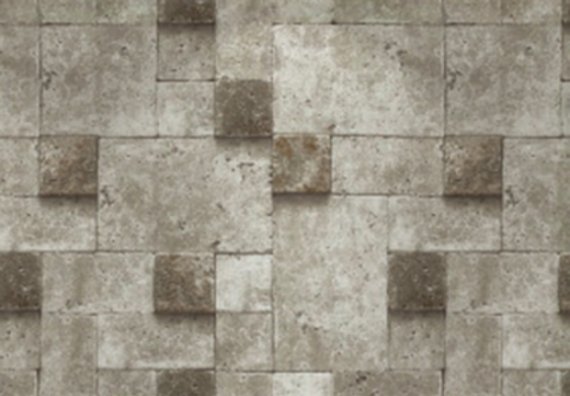 Modern Light Grey Stone Brick Wallpaper