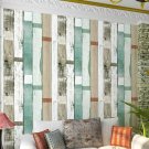 Blue Beige Faux Wood Panels Wallpaper