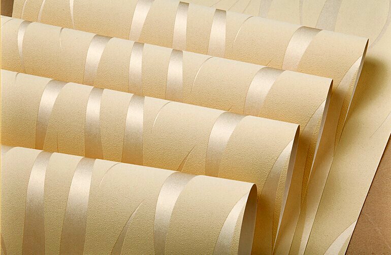 Beige Modern Wave Wallpaper