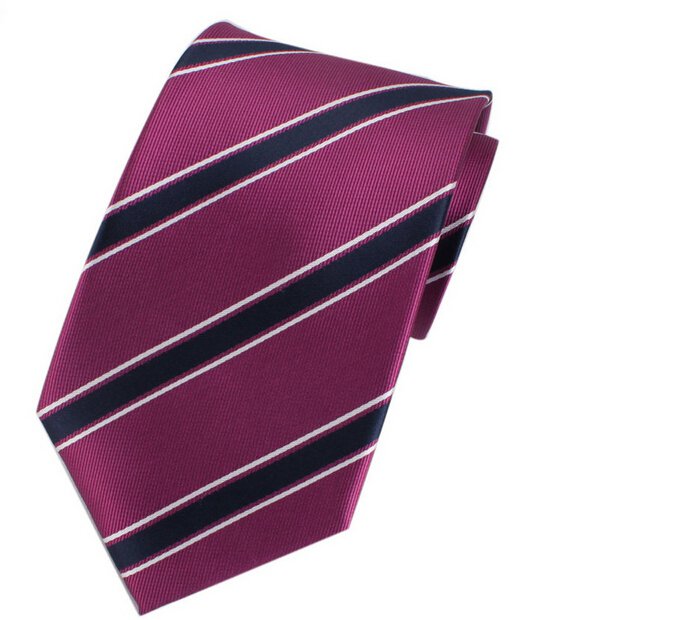 Men&acirc;�&sup2;s 100% Polyester Casual Style Stripes Small MOQ Own Logo Strip Tie Purple