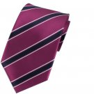 Men′s 100% Polyester Casual Style Stripes Small MOQ Own Logo Strip Tie Purple