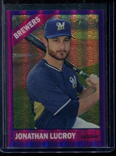 2015 Topps Heritage Baseball  Purple Refractor  #THC-445  Jonathan Lucroy