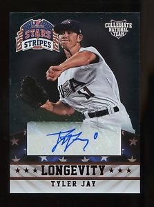 2015 Panini USA Baseball Stars & Stripes  Longevity Ruby Autograph #97 Tyler Jay