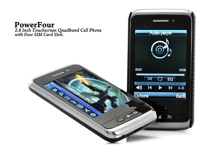 2.8 Inch Touchscreen Quadband 4-SIM Cell Phone - TV #Product Code: DCVCVFD-M2210