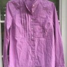 J. CREW top button down shirt size small S womens EUC purple striped pintuck