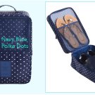 Travel Shoe Bag (Blue Polka Dots Design)