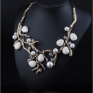 Elk horn design shell pearl necklaces pendants for women gold plated