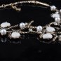 Elk horn design shell pearl necklaces pendants for women gold plated