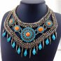 Ethnic Style Vintage Colorful Created Resin Stone Statement Necklace