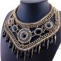 Ethnic Style Vintage Colorful Created Resin Stone Statement Necklace