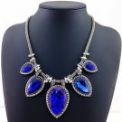 Blue Crystal Link Chain Fashion Necklace Big Shining Transparency Crystal Necklaces & Pendants