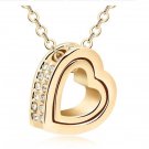 Swarovski Elements Heart in heart fashion crystal pendant necklace
