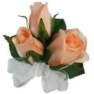 Peach Silk Rose Corsage - Wedding Corsage Prom