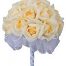 Yellow Silk Rose Hand Tie (24 Roses) - Bridal Wedding Bouquet