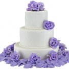 Lavender Silk Rose Cake Flowers - Reception Decoration