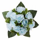 Light Blue Silk Rose Nosegay - Silk Bridal Wedding Bouquet