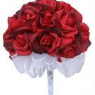 Red Silk Rose Hand Tie (24 Roses) - Silk Bridal Wedding Bouquet