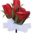 Red Silk Rose Corsage - Wedding Corsage Prom
