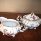 BN-48    Vintage Japan - Trimont Ware Floral Bone China Sugar and Creamer