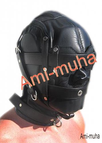 Heavy Duty Leather Bondage Hood