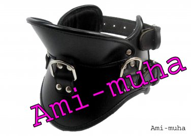 GENUINE LATIGO LEATHER PADDED POSTURE RESTRAINT NECK COLLAR Size S-M BONDAGE