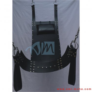 Heavy Duty Black Leather BDSM Adult Sex Sling Swing