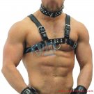 Bulldog Men's Leather Body Chest Harness